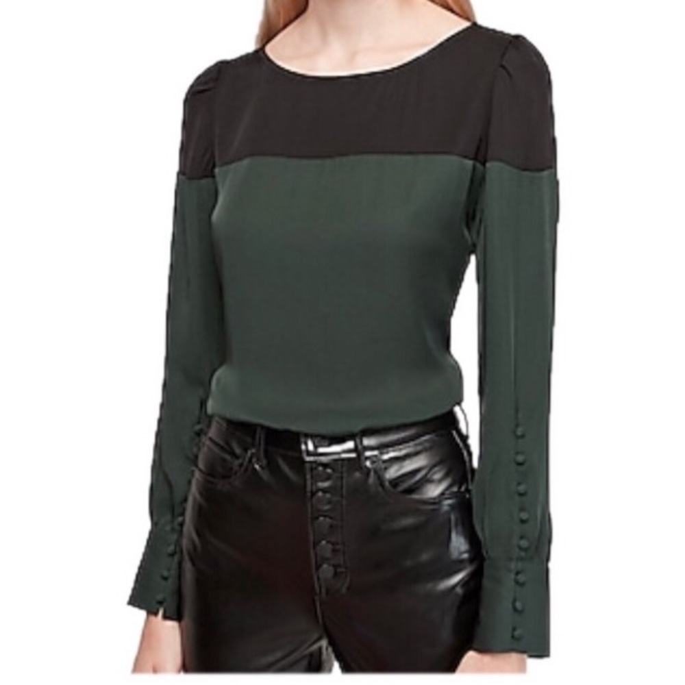 EXPRESS | Color Block Large Cuff Top - Picture 1 of 4